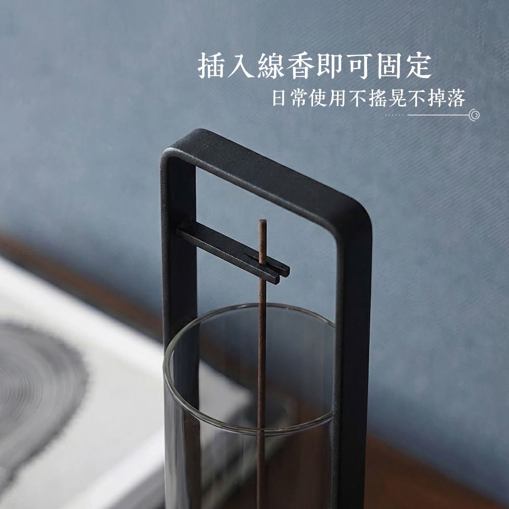 倒掛線香座｜極簡玻璃罩防飛灰的安靜香儀器