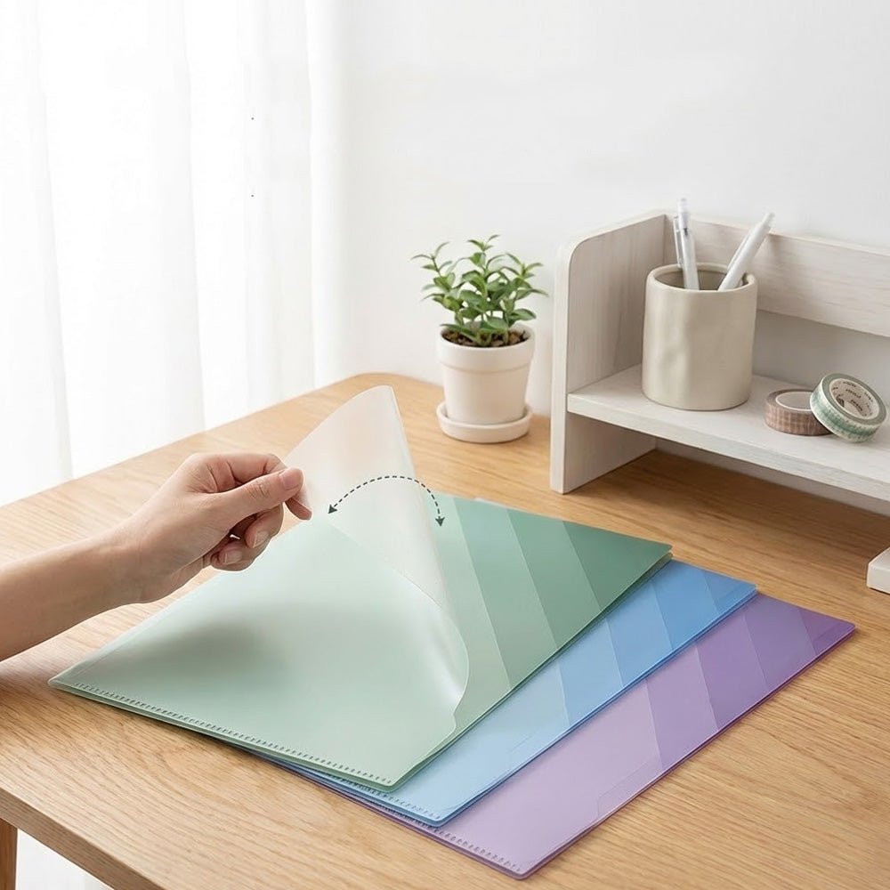 6層漸變L型文件夾3入｜快速分類的大容量資料夾