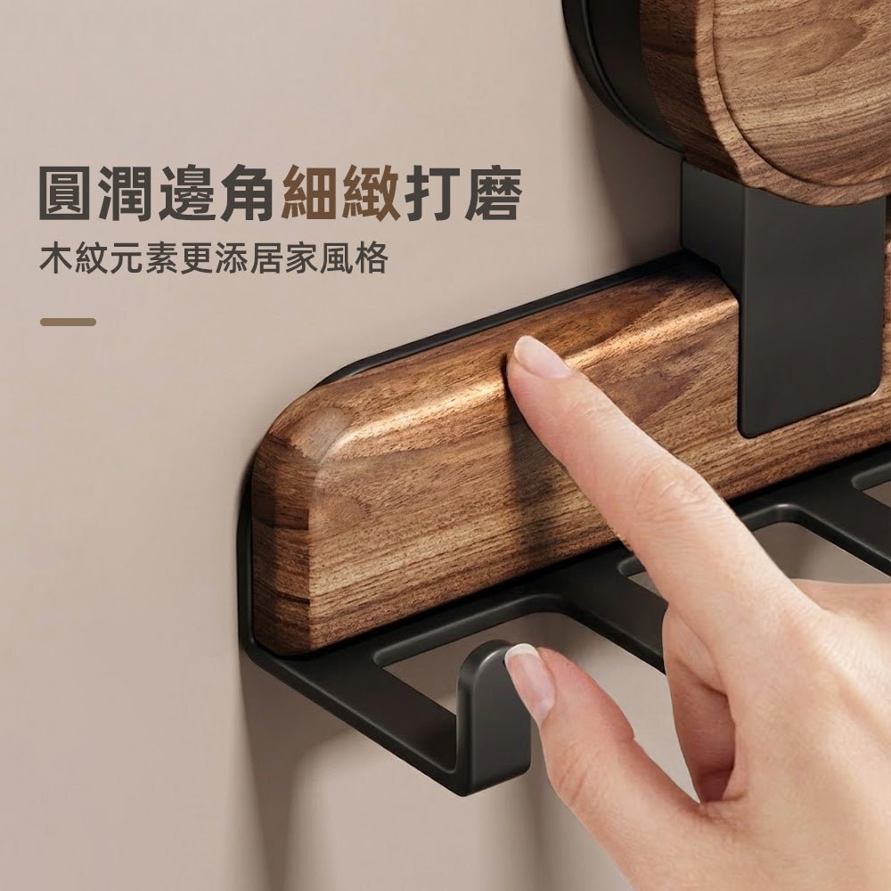 木紋吸盤無痕掛勾｜一掛即穩，牆面不留痕的質感收納