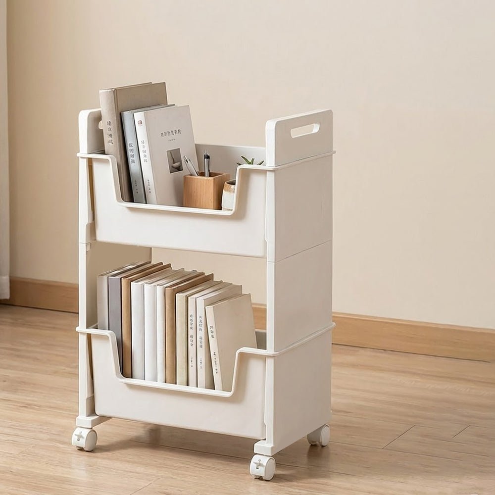 雙層帶輪收納箱｜書本玩具分類好找・移動收納更輕鬆