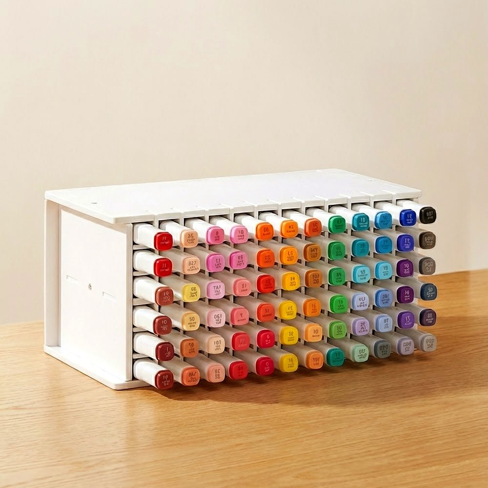 馬克筆筆架｜72／120孔分類收納不佔桌面