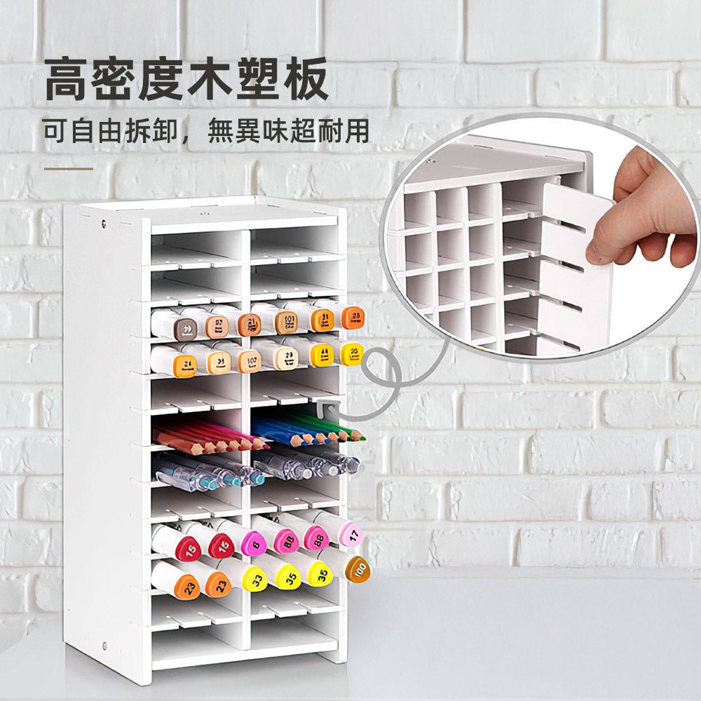 馬克筆筆架｜72／120孔分類收納不佔桌面