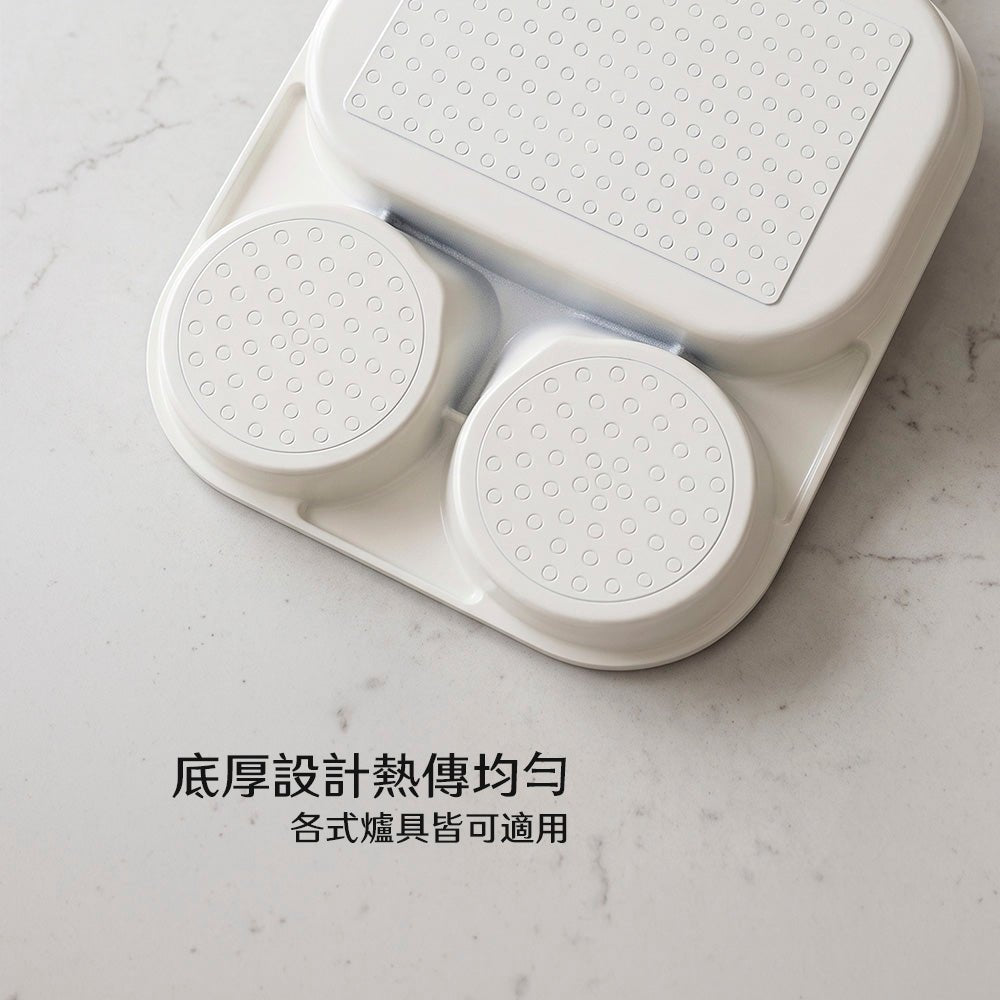 分格鈦陶瓷煎蛋鍋｜一鍋同時煎蛋煎肉，早餐不用等