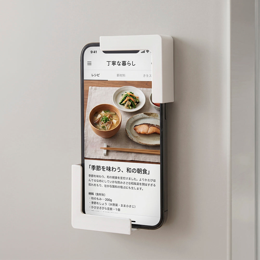 磁吸手機架｜冰箱側邊一吸就站穩，邊煮邊看食譜不沾油