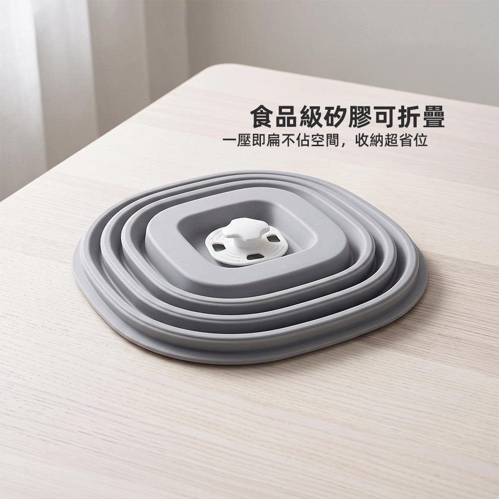 矽膠摺疊微波爐蓋｜爐內壁不再噴滿油漬・用完一壓就扁好收