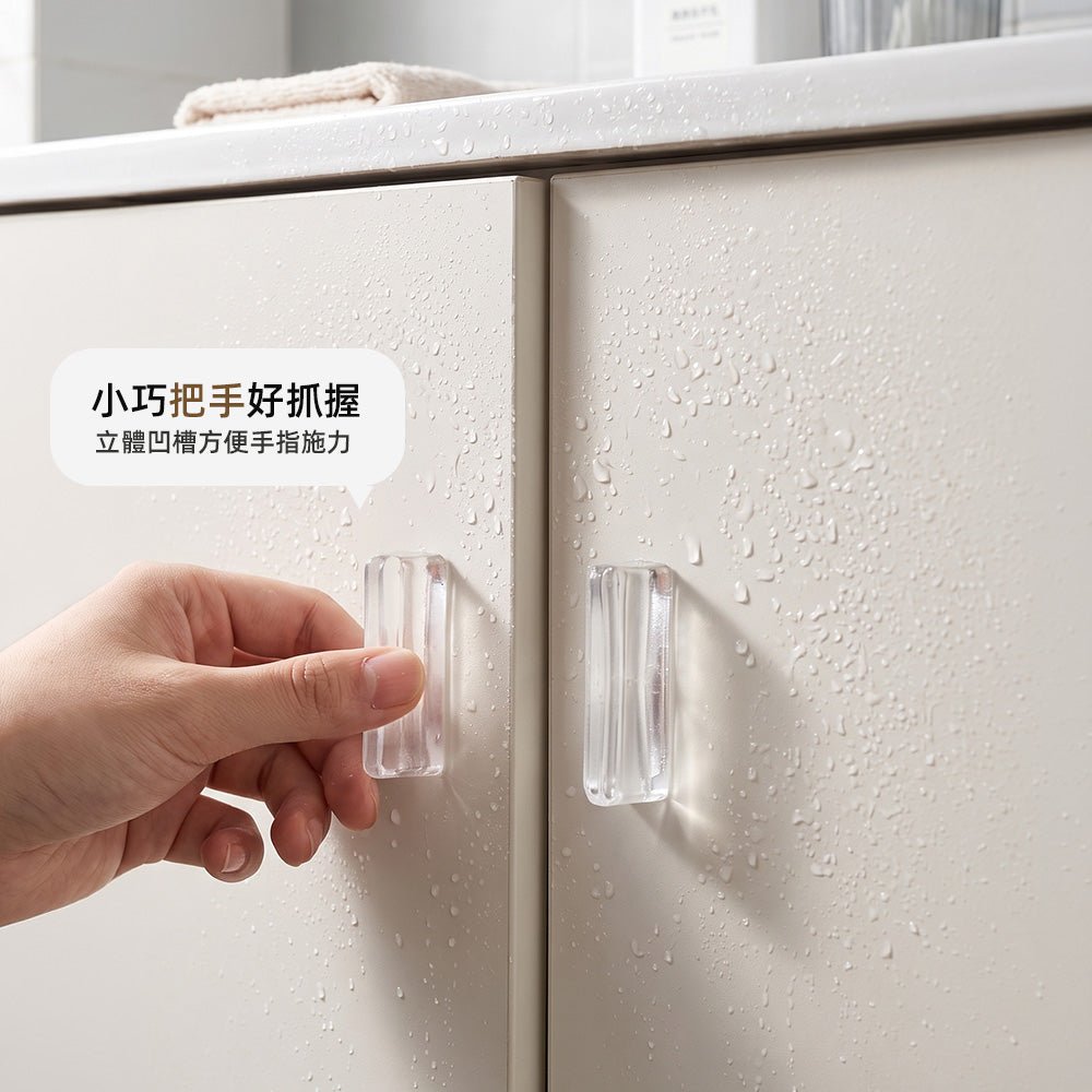 透明免打孔抽屜把手｜黏貼就好用・租屋木櫃也能輕鬆拉開