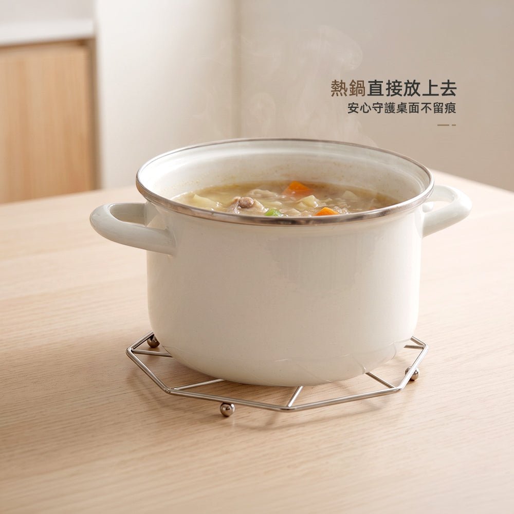 304不鏽鋼鏤空隔熱墊｜熱鍋直接放・餐桌多了幾何質感