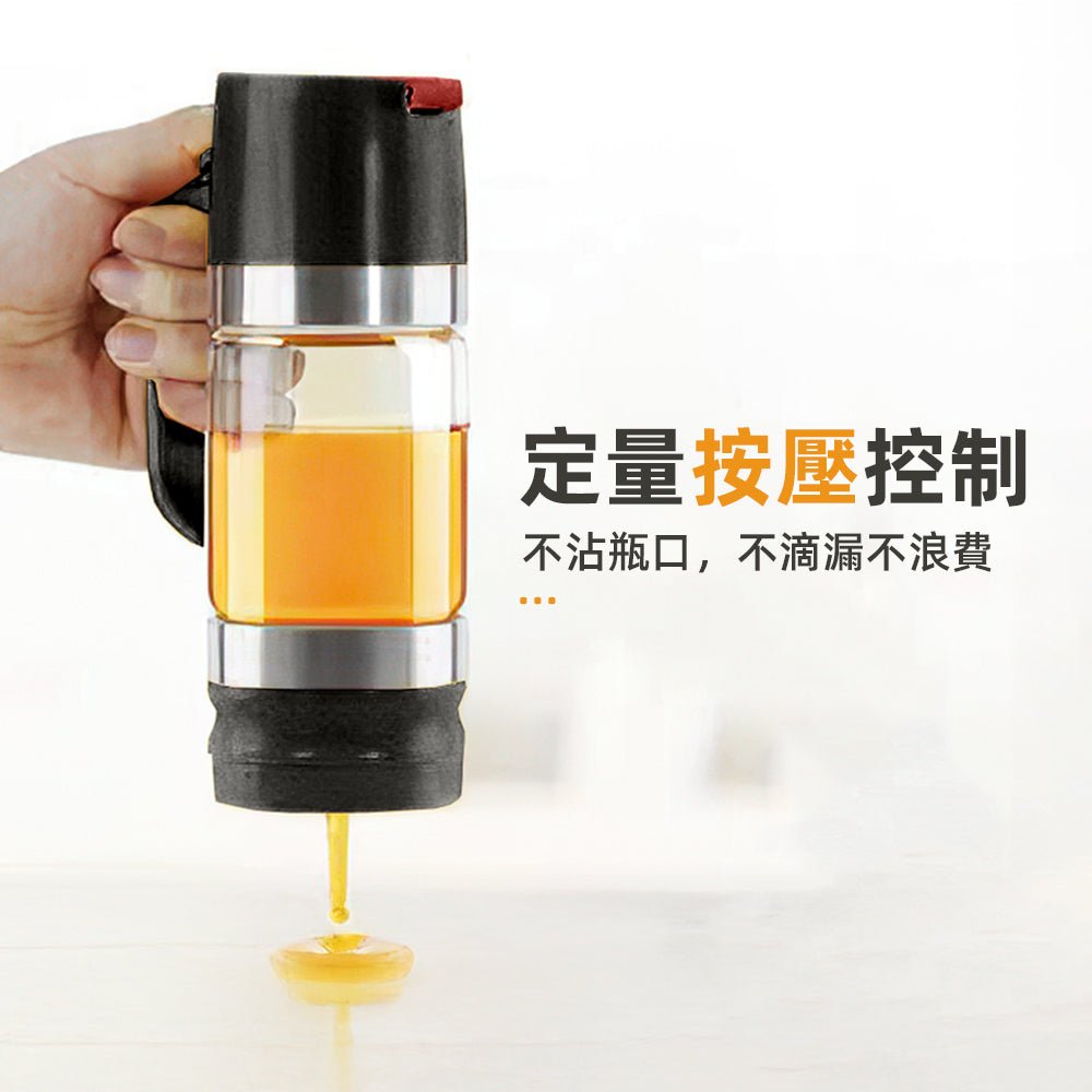 蜂蜜罐 擠壓瓶款｜定量按壓不滴漏・玻璃瓶身好清潔・醬料蜂蜜皆可用