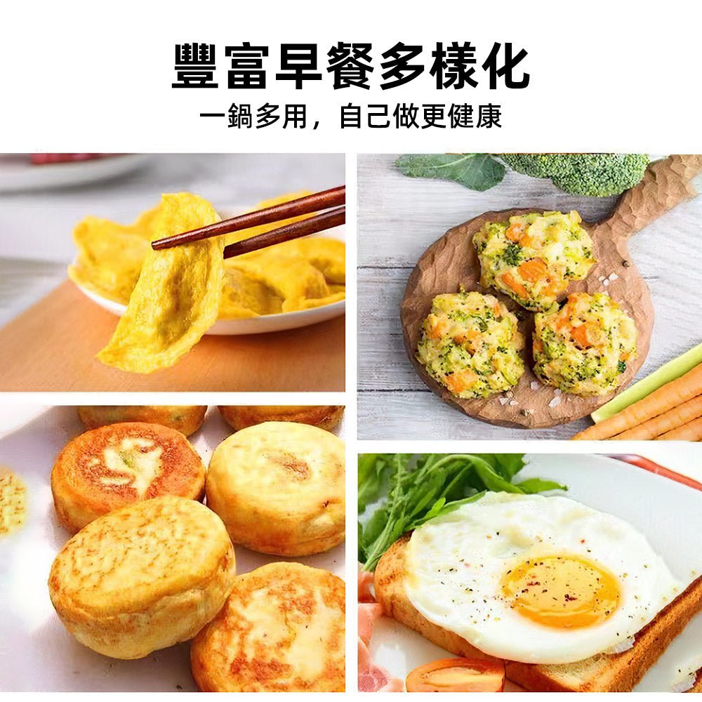 四孔煎蛋鍋｜鑄鐵厚底加熱均勻・無塗層物理不沾・早餐鬆餅一鍋多做 ｜上手家居  