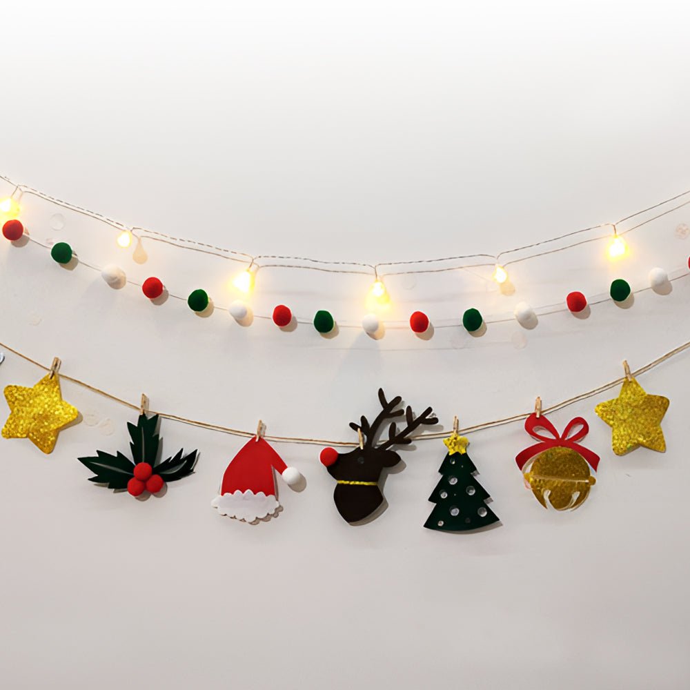 聖誕節裝飾燈串｜免黏貼木夾設計・點亮居家節慶氛圍