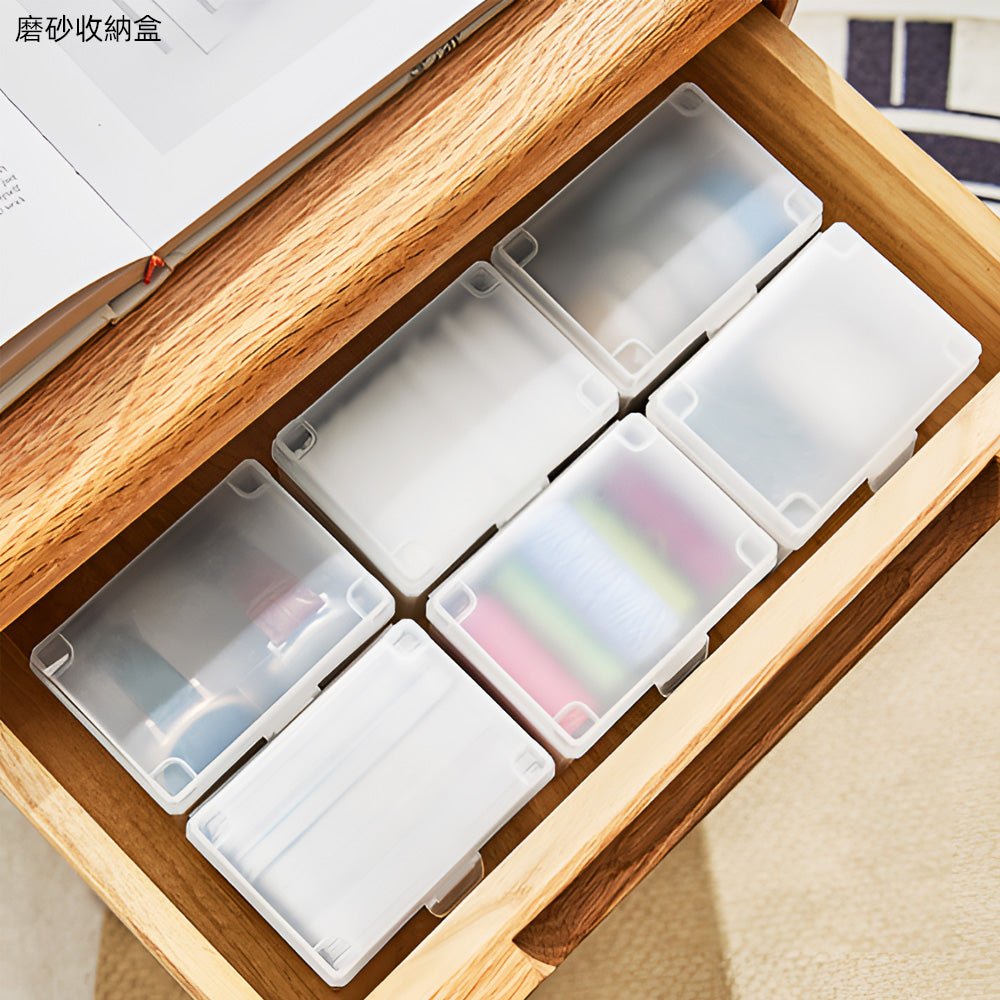磨砂翻蓋收納盒｜小物分類有序．桌面煥然一新