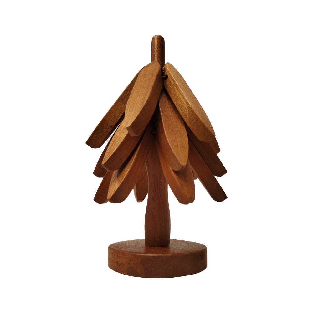 樹形實木隔熱墊組｜餐桌上的自然風景．鍋具擺放更安心