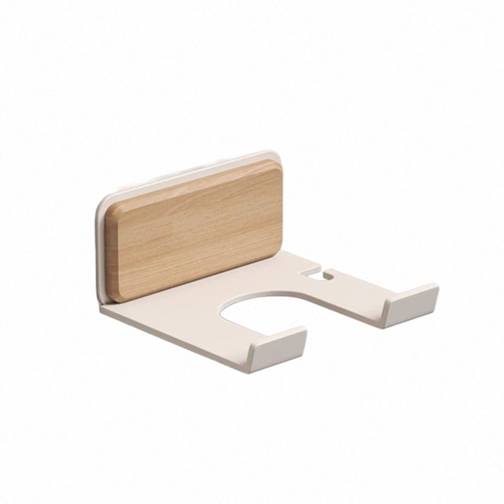 日式木質吹風機架｜浴室牆面更清爽的原木收納