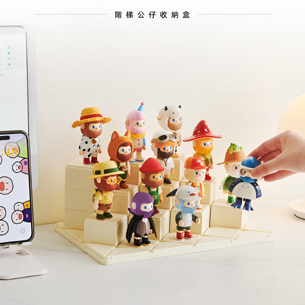 階梯公仔收納盒｜層層展示每個盲盒角色的精彩瞬間