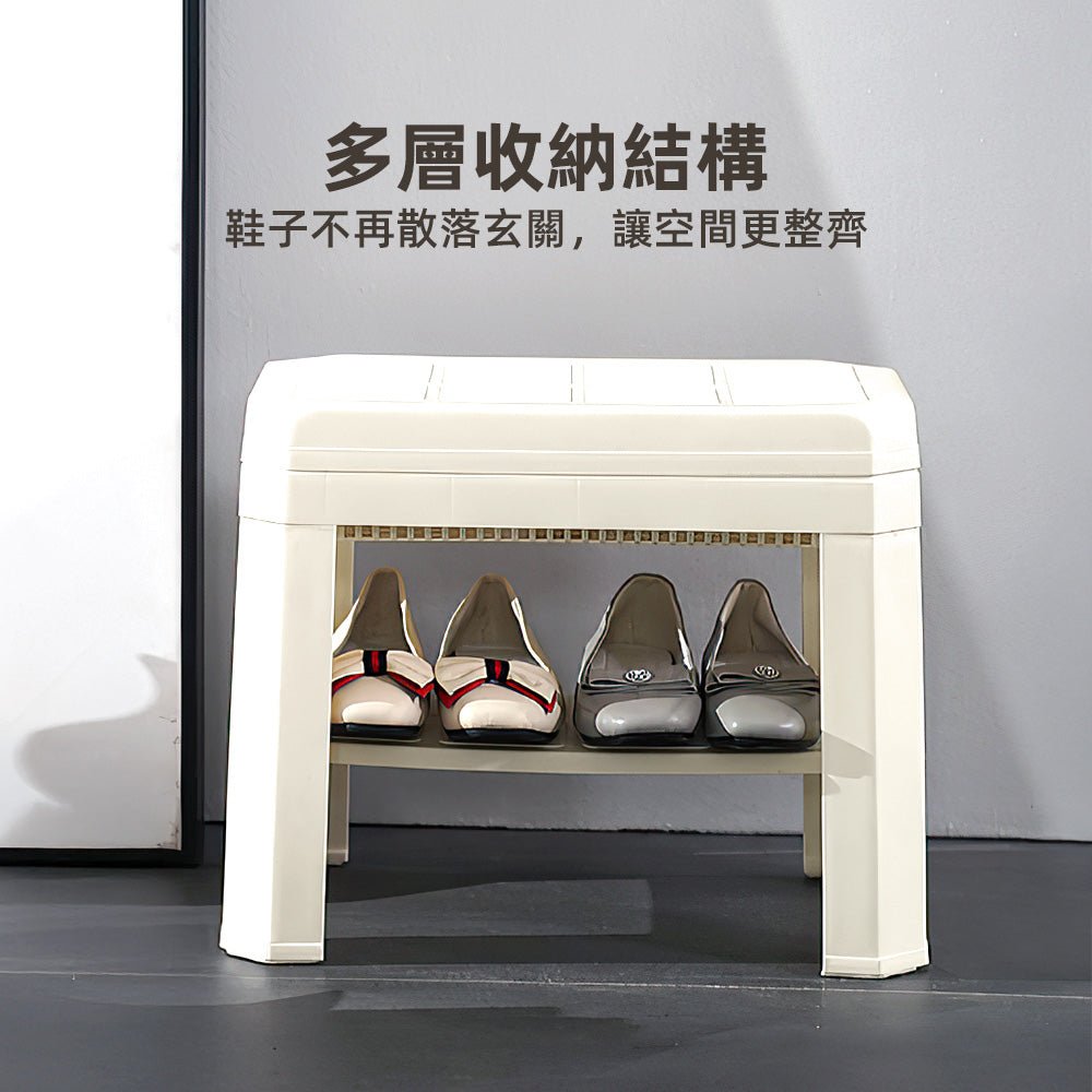 坐感收納穿鞋椅｜告別彎腰換鞋・玄關整潔好幫手