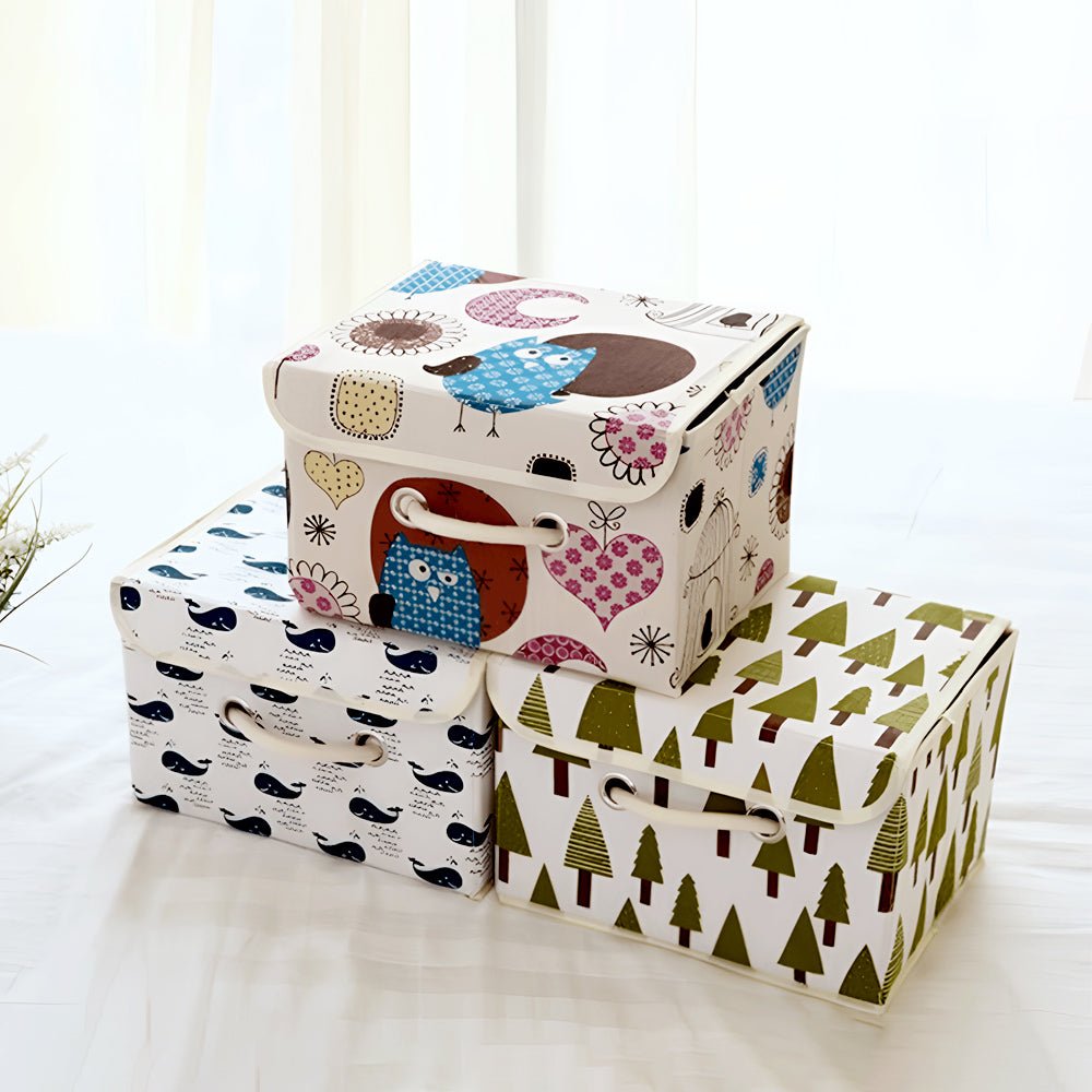 日式棉麻收納盒｜摺疊設計・防塵收納・居家整理好幫手