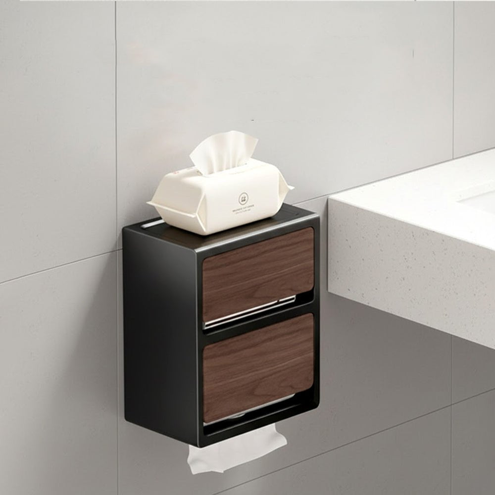 雙層壁掛面紙盒｜免釘安裝・浴室收納好幫手