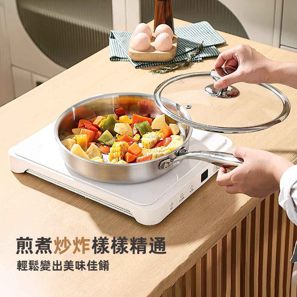 不鏽鋼平底鍋｜安心無毒材質・煎煮炒炸都美味