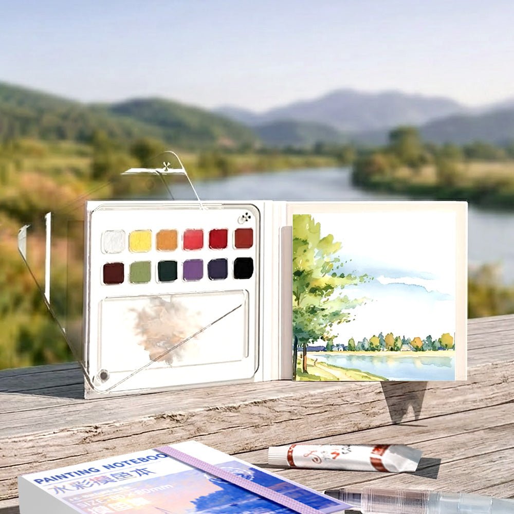 迷你水彩畫畫本套組｜隨時隨地揮灑創意・輕巧便攜的繪畫體驗