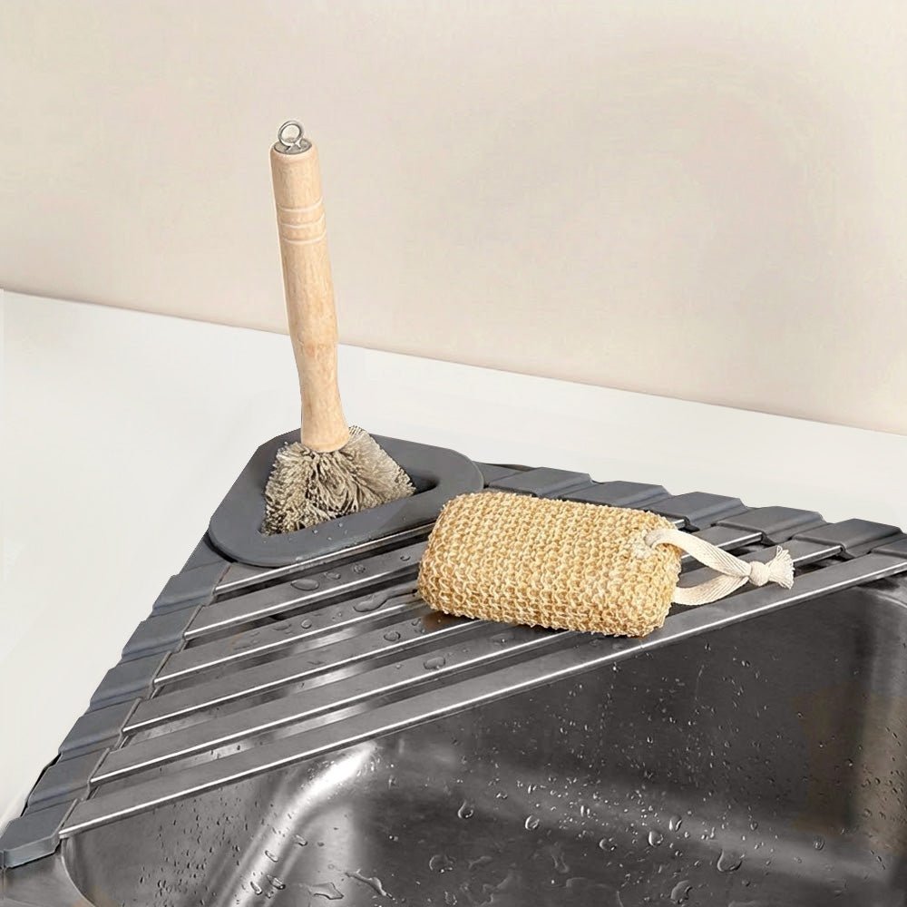 三角水槽瀝水架｜善用角落空間，檯面不再濕答答