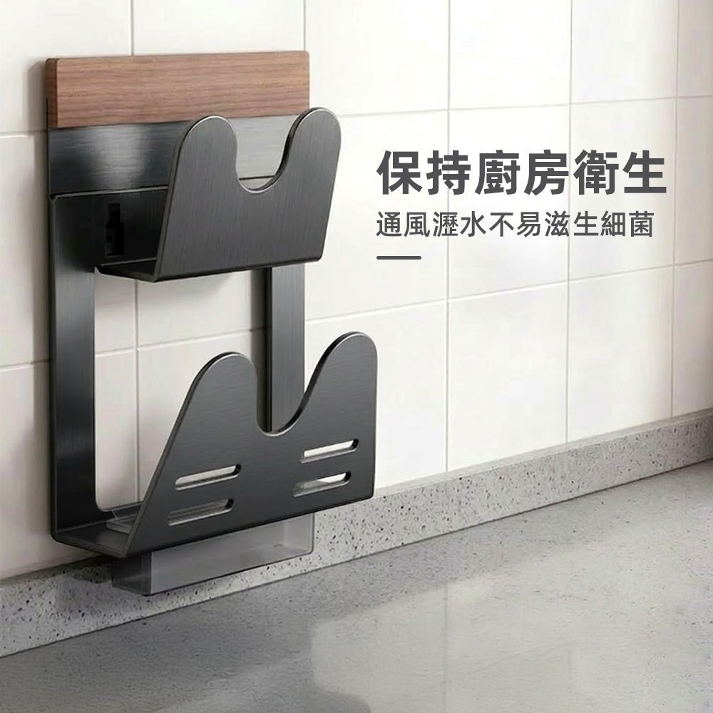 鍋蓋壁掛收納架｜雙層瀝水設計，整潔廚房好幫手