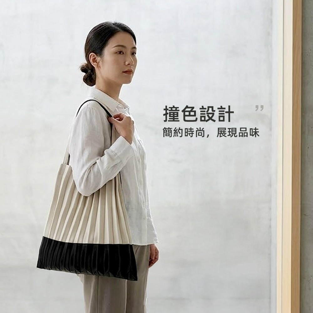 拼接色樹幹包｜文藝復古風・大容量收納・怎麼穿搭都好看