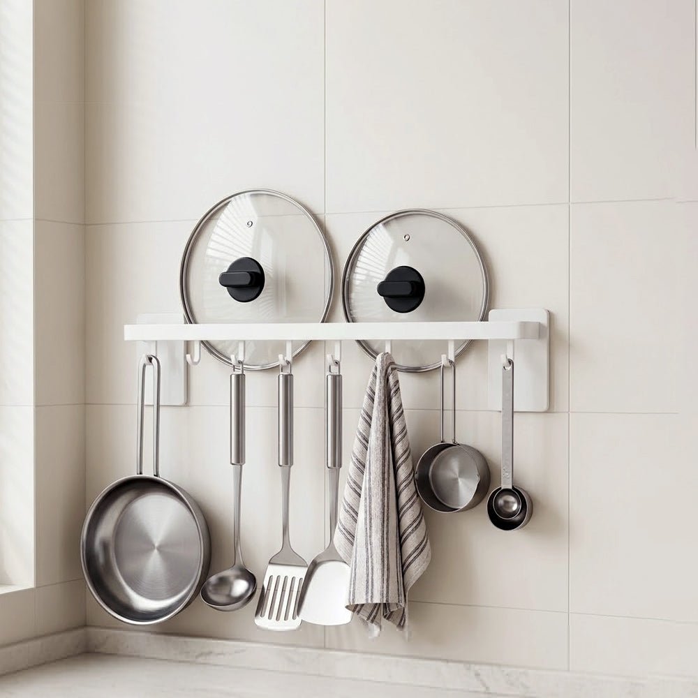 廚房鍋蓋收納架｜免釘安裝・檯面整潔就靠它｜上手家居