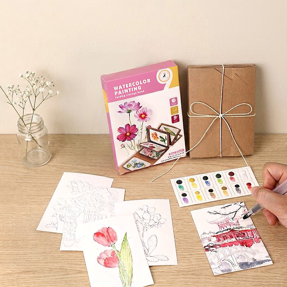 摺疊水彩練習本｜隨時隨地享受繪畫樂趣・療癒著色時光