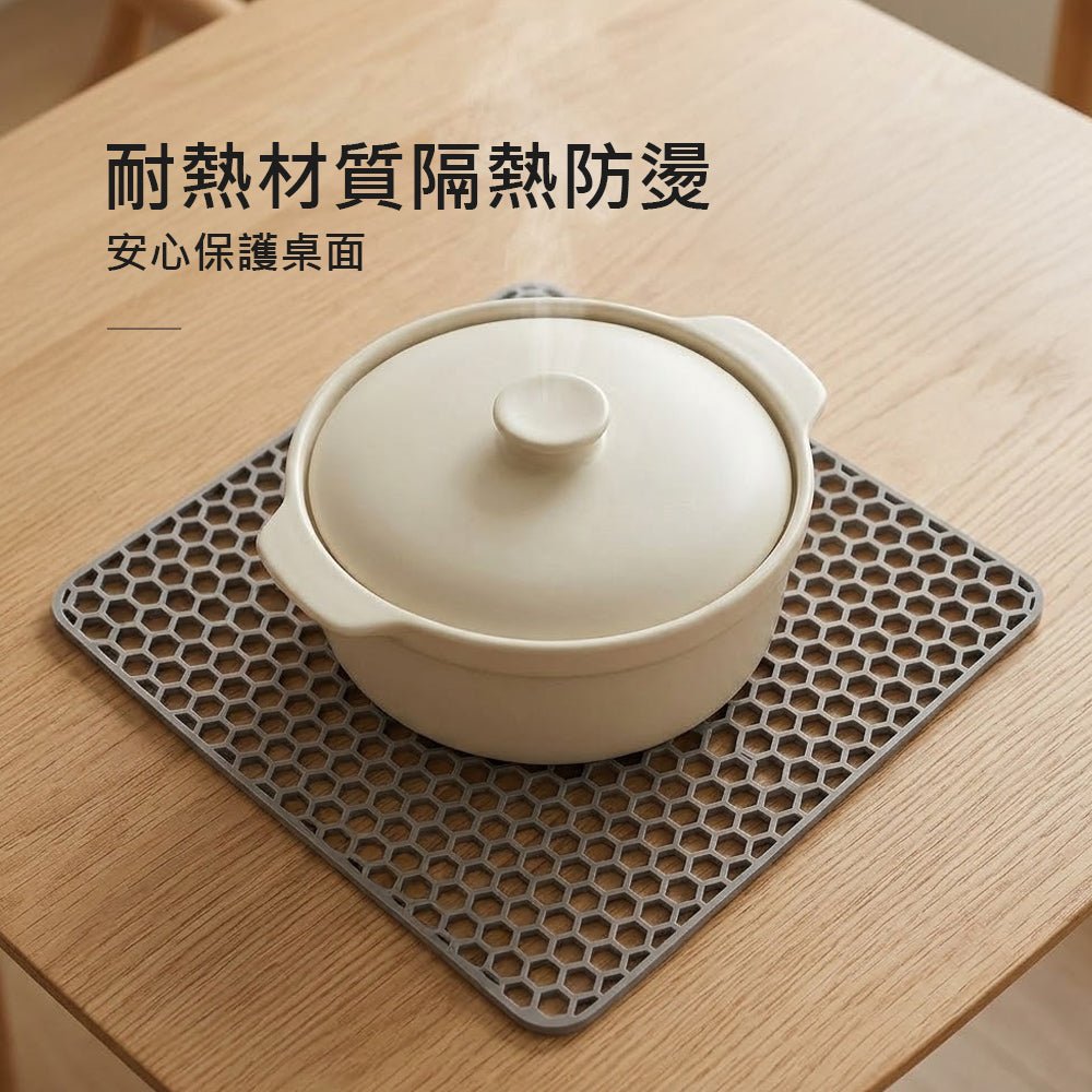 矽膠瀝水墊｜廚房檯面防滑救星・碗盤餐具安心放