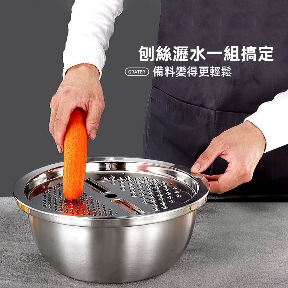 多功能刨絲瀝水盆｜備料切絲不費力・下廚效率UP