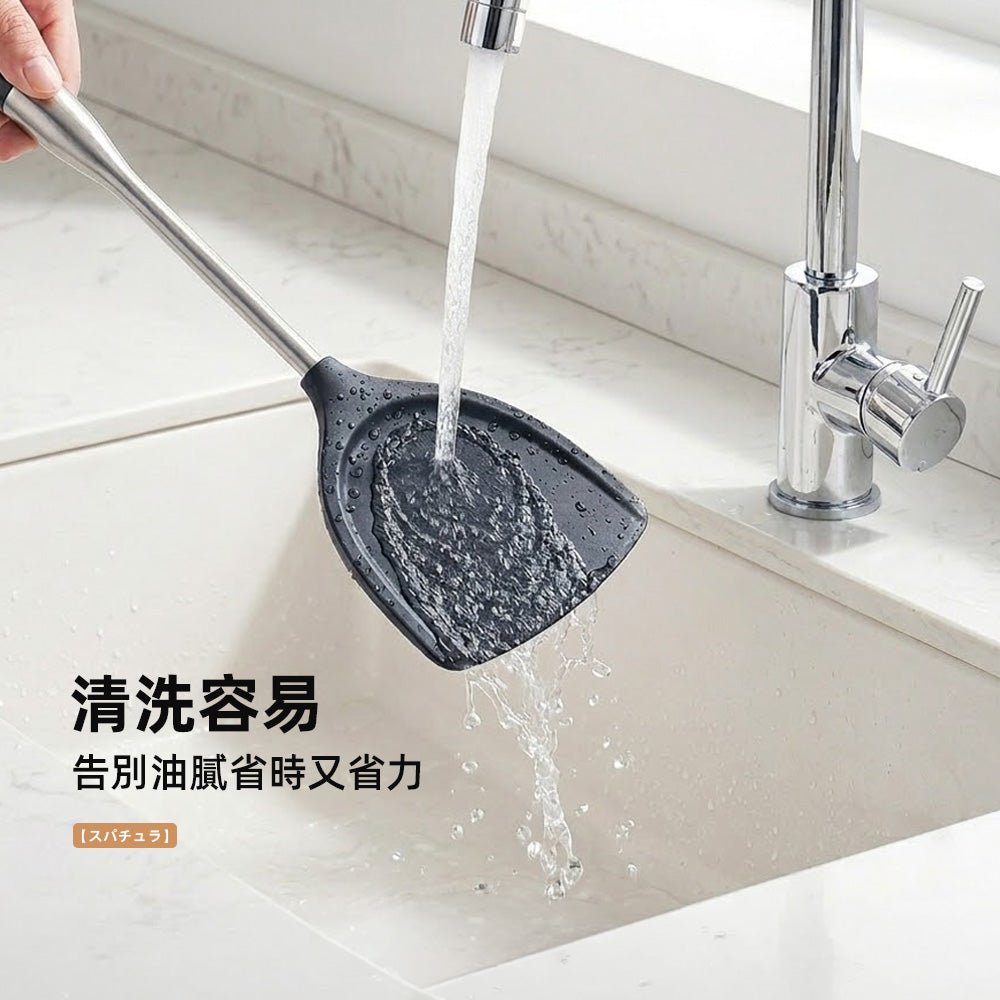 不沾鍋料理鏟｜耐熱矽膠・翻炒不傷鍋・廚房必備好物