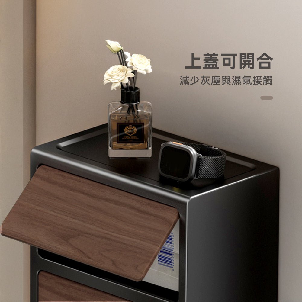 雙層壁掛面紙盒｜免釘安裝・浴室收納好幫手