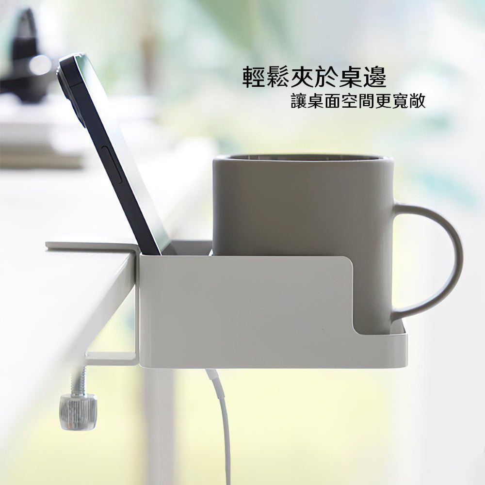 碳鋼桌邊置物架｜穩固收納水杯手機・桌面更寬敞